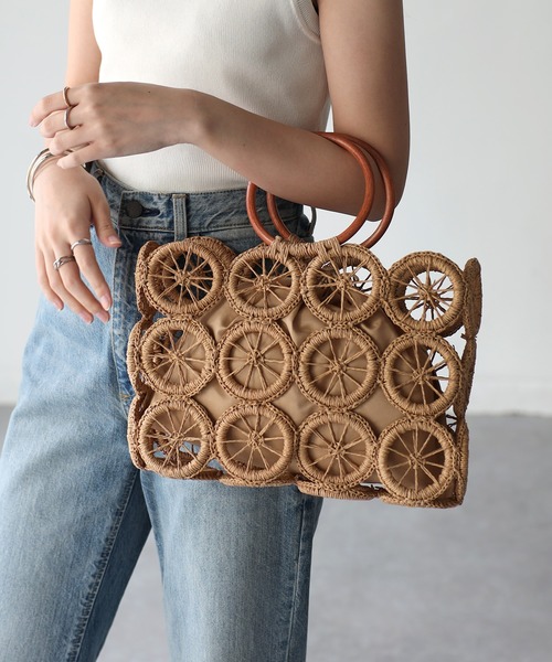 「Riberry」 かごバッグ FREE ベージュ レディース_画像6