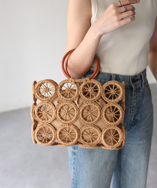 「Riberry」 かごバッグ FREE ベージュ レディース_画像9