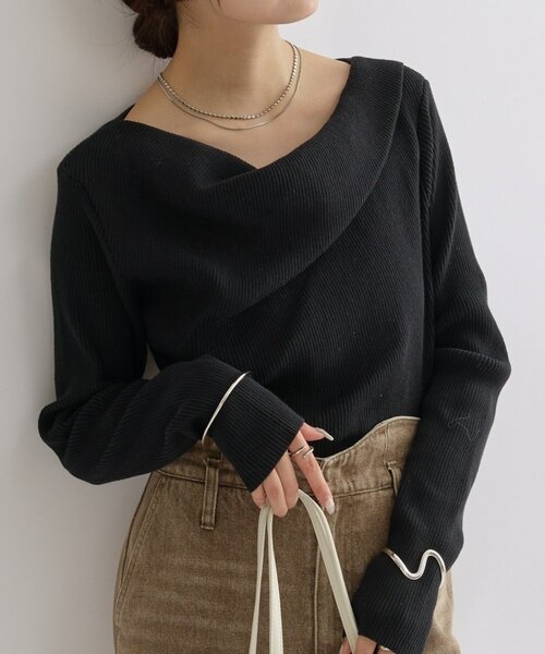 完売 mystic 肩開きニット ピンク ミスティック mystic（ミスティック）の「肩開きニット（ニット/セーター）」 - WEAR