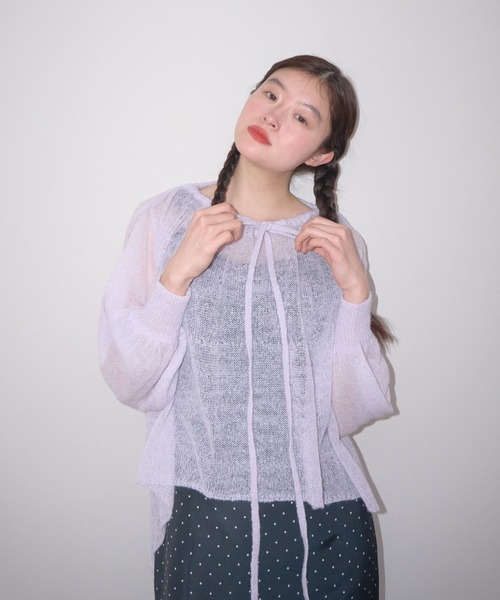 「muguet」 長袖ニット FREE ピンク レディース_画像8