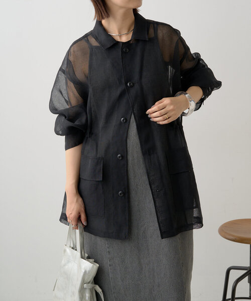 「Omekashi」 長袖シャツ FREE キャメル レディース_画像3