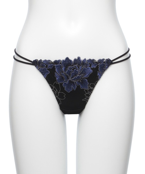 ★Ravijour★ベロアブラショーツ★フルバックパンツ下着★ボタン付★NAVY Ravijour - ☆Ravijour☆ベロアブラショーツ☆フルバックパンツ下着