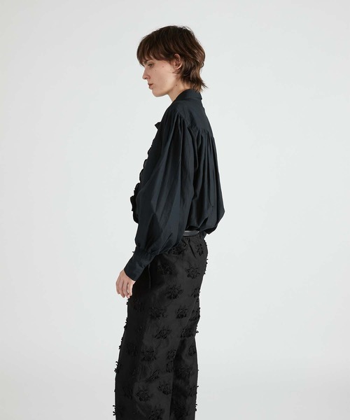 crinkle crinkle crinkleフリル付き黒長袖ブラウス crinkle crinkle crinkle（クリンクル クリンクル クリンクル