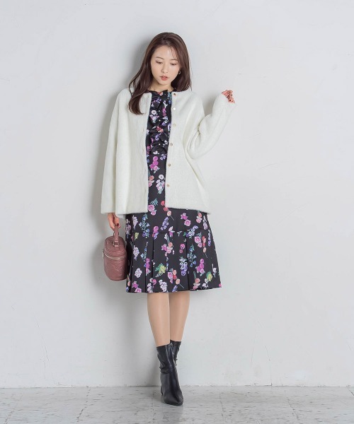 「QUEENS COURT」 ニットカーディガン M オフホワイト レディース_画像2