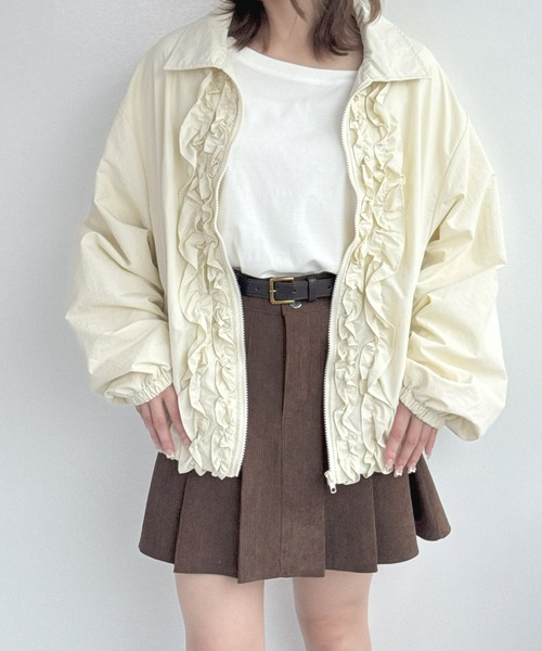 M’S GRACY 日本製　フリルフードジップアップアウター　ブルゾン M'S GRACY 日本製 フリルフードジップアップアウター ブルゾン 【公式