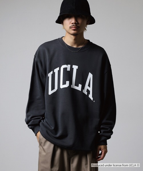 【8/29まで値下げ】PRINT Sweat Crew-neck P/O Big UCLA トレーナー スウェット UCLA DOUBLEーSIDED PRINTING CREW SWEAT