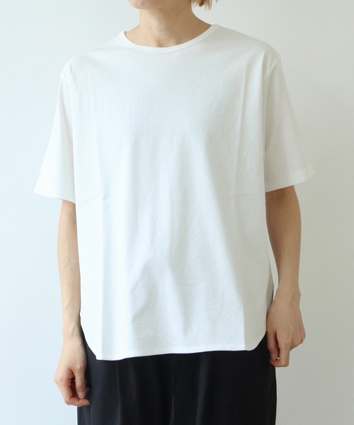 yuni tシャツ 半袖 80/- スムース水起毛 半袖プルオーバー レディース