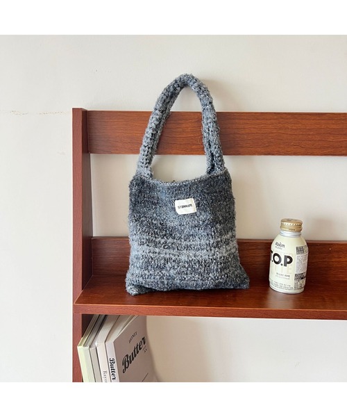 straykidsもこもこトートバッグ トートバッグ 手編み風 もこもこ トートバッグ レディース : ZOZOTOWN