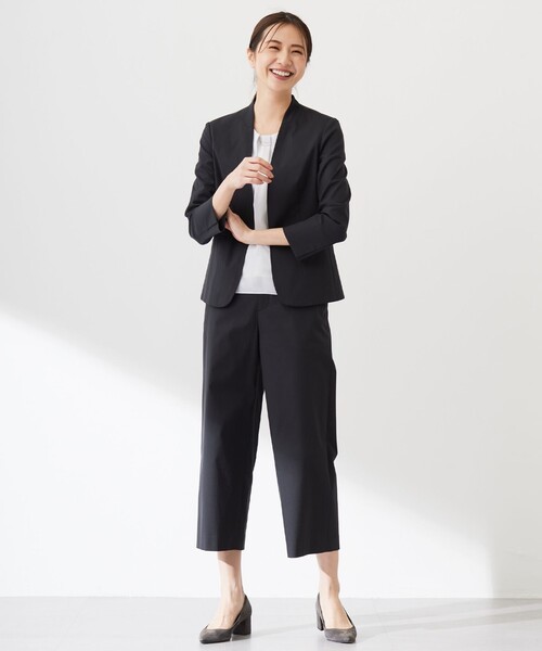 J.PRESS Ladies」 ノーカラージャケット S グレー レディース