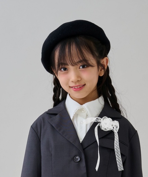 【美品】バーバリーロンドン　子供用　フォーマル　女の子　ブレザー シャツ リボン by LOVEiT ブローチ 入学式 卒業式 卒園式 「卒服」レースリボン