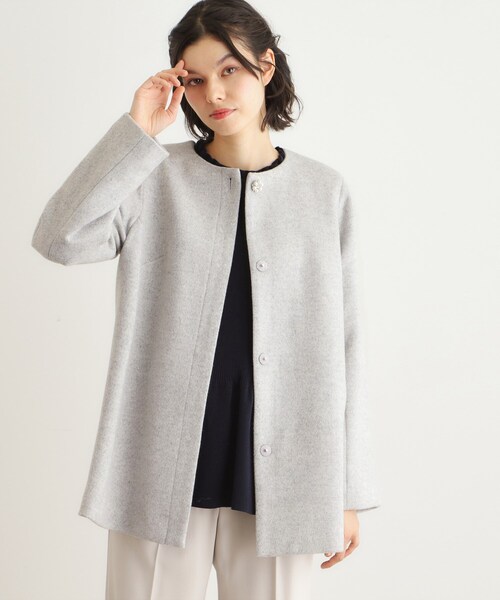 LAURA ASHLEY（ローラアシュレイ） ノーカラーコート コート 「ウール
