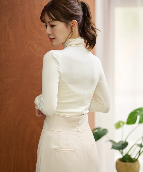 tシャツ cashmere blend high neck tops /カシミヤブレンドハイネック