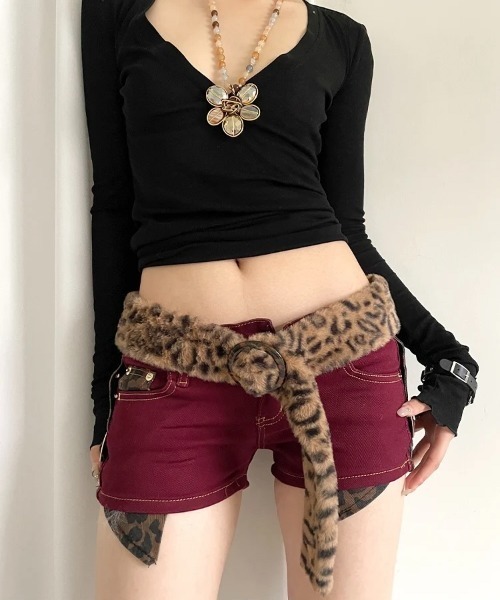 VIBGYOR ベルト レディース ヒョウ柄 平成ファッション ギャル(BDS