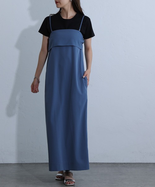 GLAVIL キャミソールワンピース　青 STYLEMIXER | サイドギャザーキャミワンピース (ワンピース(ロング