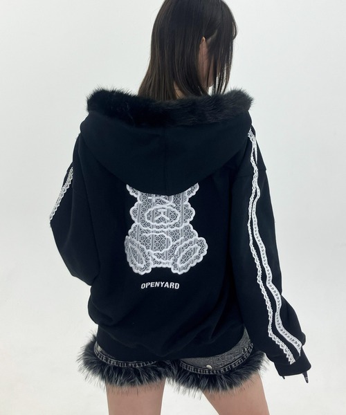 OY（オーワイ） パーカー 「OY/オーワイ」LACE DOLLY FAUX FUR HOODIE