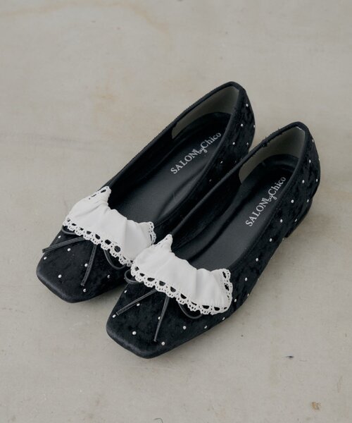 Chico（チコ） パンプス 「SALON by Chico」フリルデザインリボン