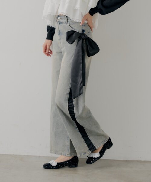 Chico（チコ） パンプス 「SALON by Chico」フリルデザインリボン