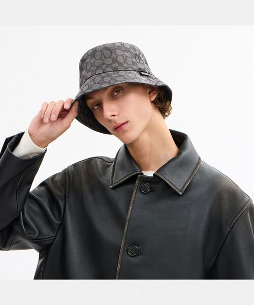 COACH（コーチ） 帽子 ハット シグネチャー ジャカード バケット