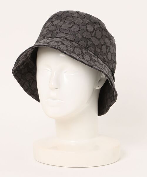 新品 コーチ COACH 帽子 バケットハット M/L シグネチャー柄 ベージュ COACH】コーチ ジャガード ポリエステル シグネチャー バケット ハット