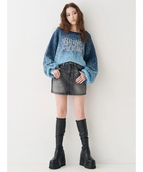 EVRIS(エヴリス) ニット セーター ロゴシャギーニットトップス EVRIS(エヴリス) ニット セーター ロゴシャギーニットトップス