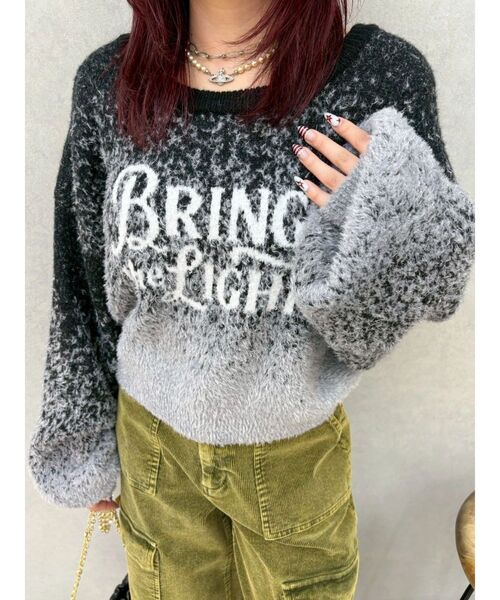 EVRIS（エヴリス） ニット セーター ロゴシャギーニットトップス