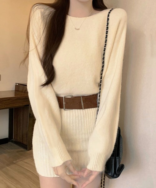 ワンピース ベルト付きニットミニワンピース : ZOZOTOWN Yahoo!店