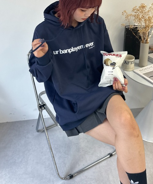 「Ada.」 プルオーバーパーカー 2XL ネイビー レディース_画像6