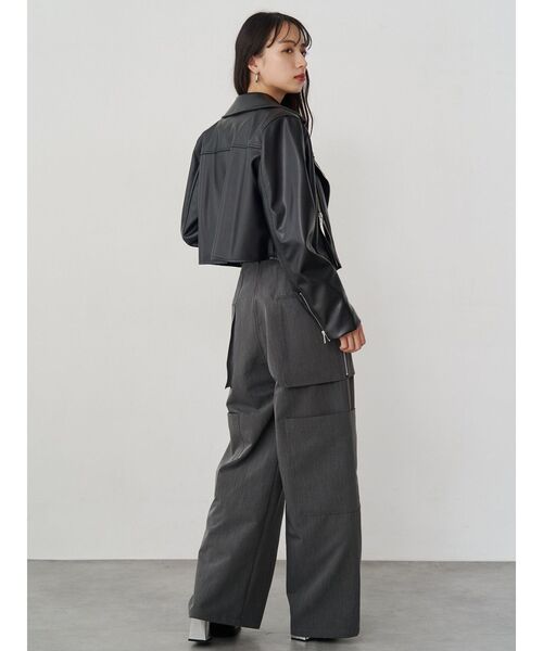 MURUA ライダースジャケットセットアップ MURUA（ムルーア） レザージャケット ライダース コンパクトフェイク