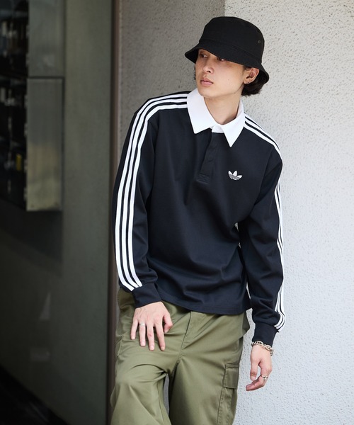 adidas（アディダス） ポロシャツ 3-STRIPS RUGBY LOGO POLO SHIRTS