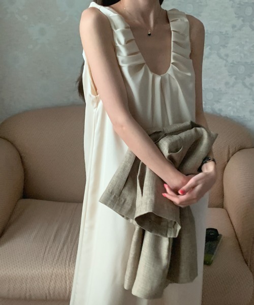 「deux amour」 「the open」ノースリーブワンピース FREE アイボリー レディース_画像4