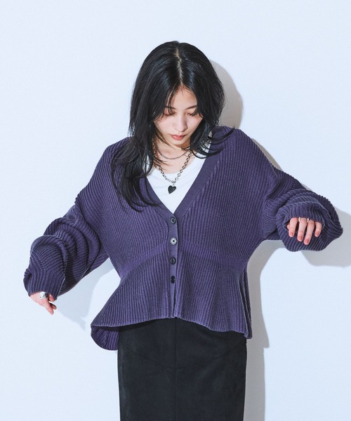 「JEANASIS」 ニットカーディガン FREE グレー レディース_画像5
