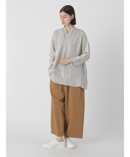 「Plantation」 長袖ブラウス M size グレー レディース_画像3