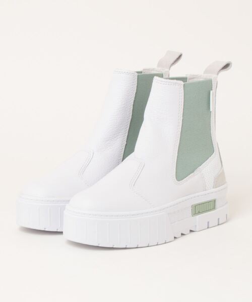 「PUMA」 ショートブーツ 22.0cm オフホワイト レディース_画像4