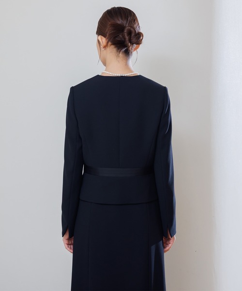セレモニースーツ セットアップ 「喪服・礼服」「洗える」ブラックフォーマル アンサンブル/ジャケット+ワンピース レディースの画像