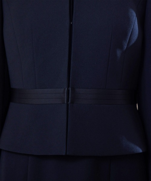 セレモニースーツ セットアップ 「喪服・礼服」「洗える」ブラックフォーマル アンサンブル/ジャケット+ワンピース レディースの画像