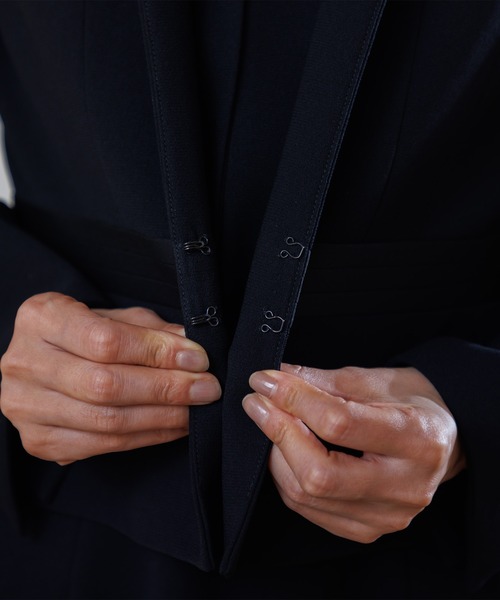 セレモニースーツ セットアップ 「喪服・礼服」「洗える」ブラックフォーマル アンサンブル/ジャケット+ワンピース レディースの画像