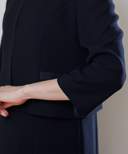 セレモニースーツ セットアップ 「喪服・礼服」「洗える」ブラックフォーマル アンサンブル/ジャケット+ワンピース レディースの画像