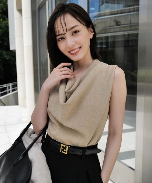 「anuans」 ノースリーブニット FREE ホワイト レディース_画像2