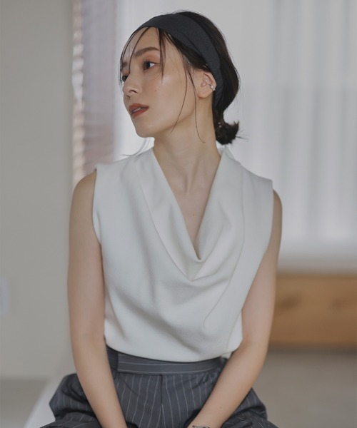 「anuans」 ノースリーブニット FREE ホワイト レディース_画像10