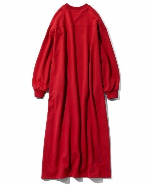 「Live in comfort」 長袖ワンピース XXX-LARGE レッド レディース_画像3