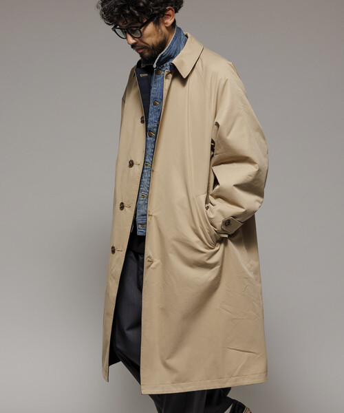 「FREAK'S STORE」 ステンカラーコート MEDIUM ベージュ メンズの画像