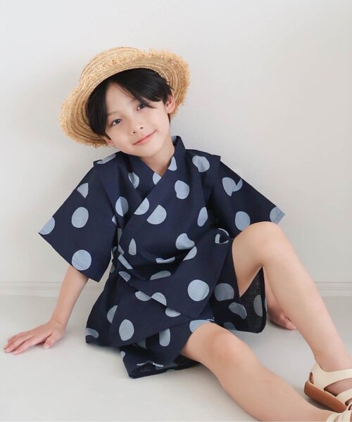 Combi mini 浴衣 オリジナル柄カンタン甚平（ペンギンくま） キッズ
