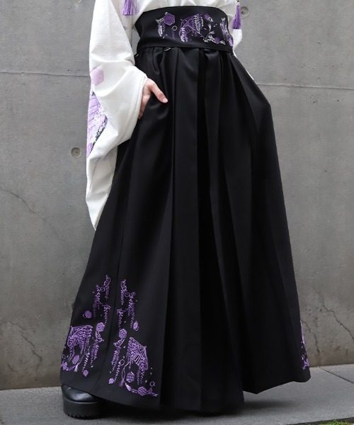 REZEN（リゼン） ワイドパンツ パンツ 藤×和傘刺繍袴パンツ メンズ