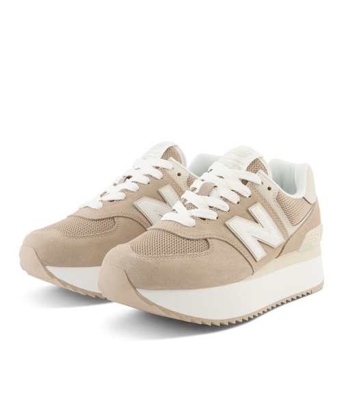 「New Balance」 シューズ 22.5cm ライトブラウン レディース