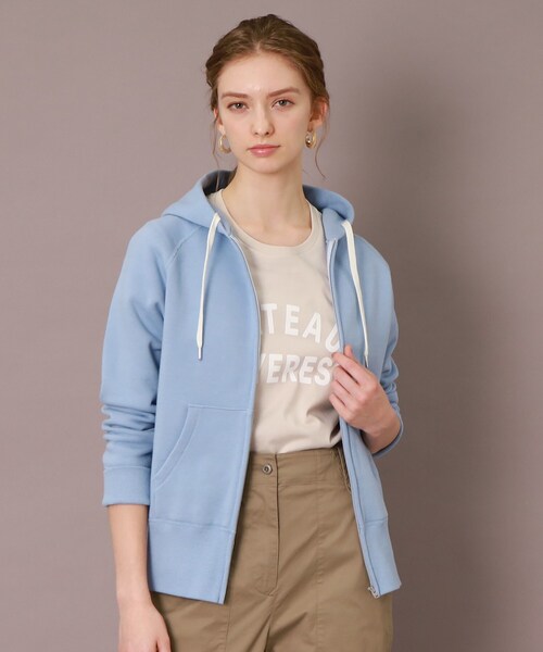 「DRESSTERIOR」 ジップアップパーカー 38 ライトブルー レディース_画像6