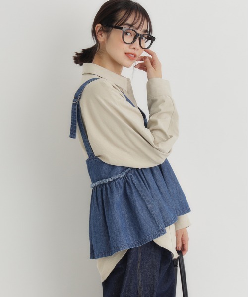 「Right-on」 「HONEYSUCKLE ROSE」キャミソールブラウス M ダークインディゴブルー レディース_画像3