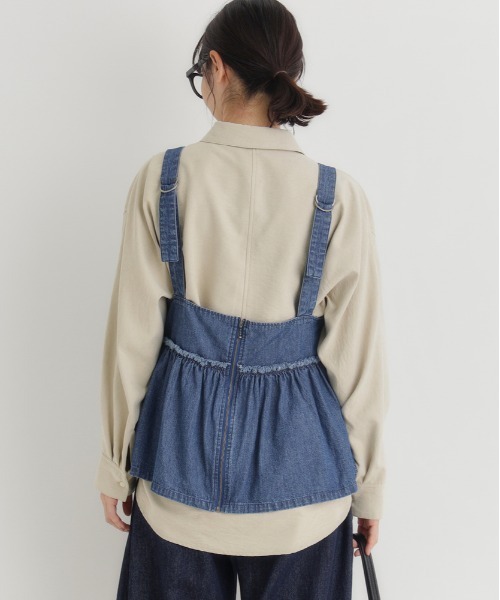 「Right-on」 「HONEYSUCKLE ROSE」キャミソールブラウス M ダークインディゴブルー レディース_画像4