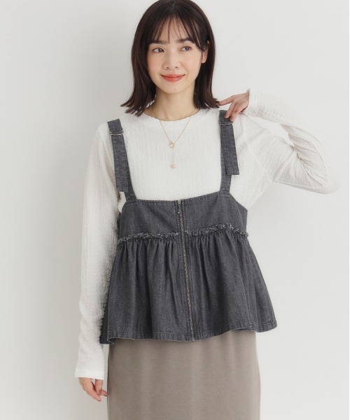「Right-on」 「HONEYSUCKLE ROSE」キャミソールブラウス M ダークインディゴブルー レディース_画像7