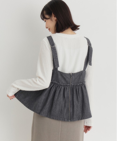 「Right-on」 「HONEYSUCKLE ROSE」キャミソールブラウス M ダークインディゴブルー レディース_画像9