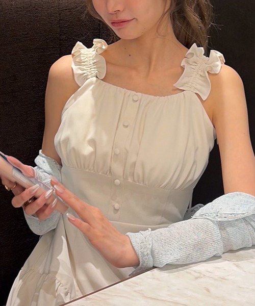 JUNOAH（ジュノア） ワンピース ティアードドロストキャミワンピース